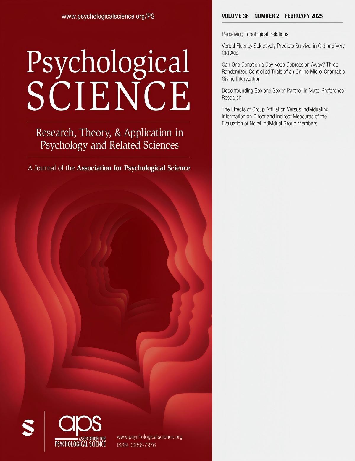 科研成果 | 心理学院刘金婷老师课题组在《Psychological Science》上发表研究成果